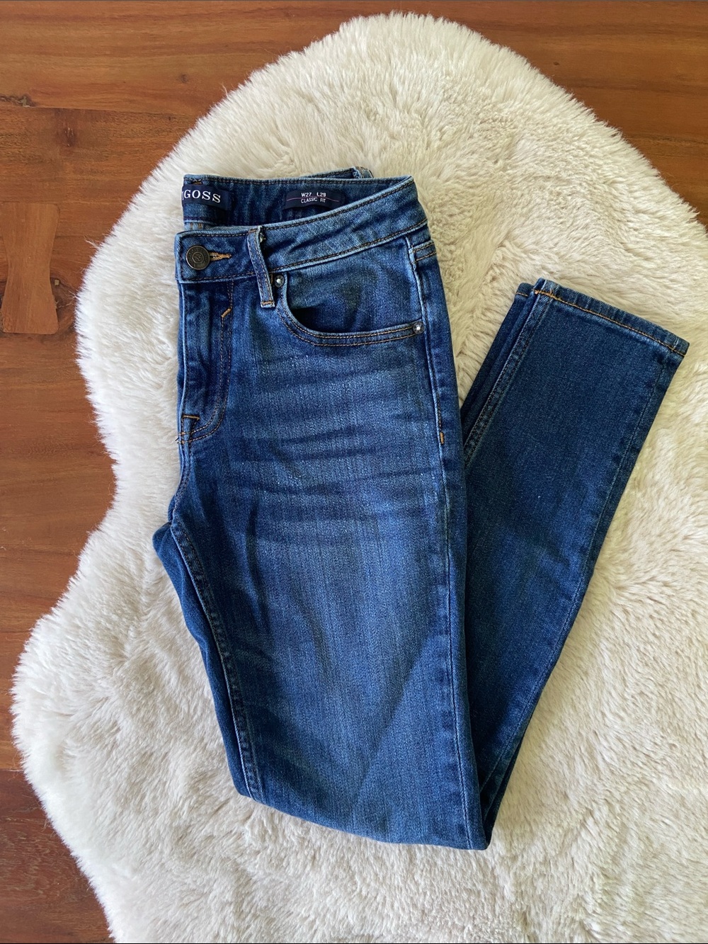 Vigoss Jagger Skinny jean medium blue stretch denim classic ankle pants size 27